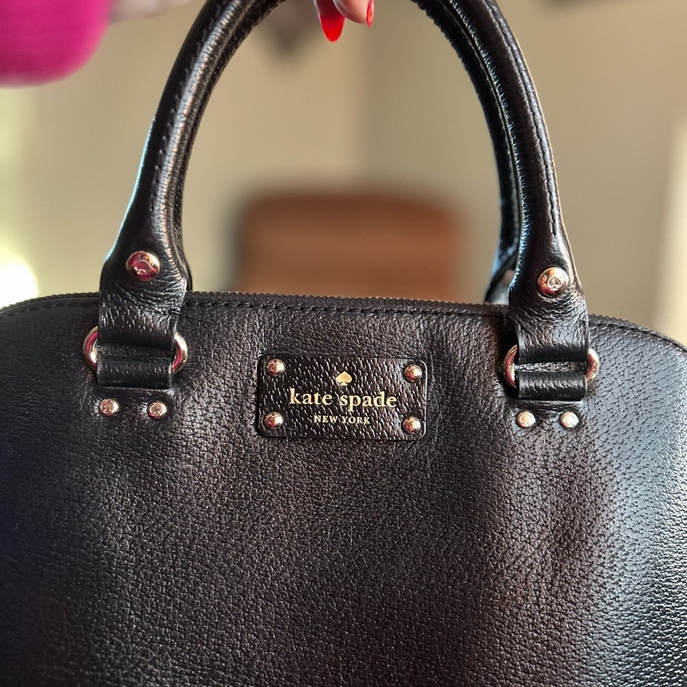 Kate Spade Black Textured Satchel